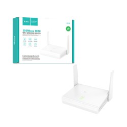 Router sem fios Hoco HI 36 WiFi4 com Antena Dupla 300Mbps Branco